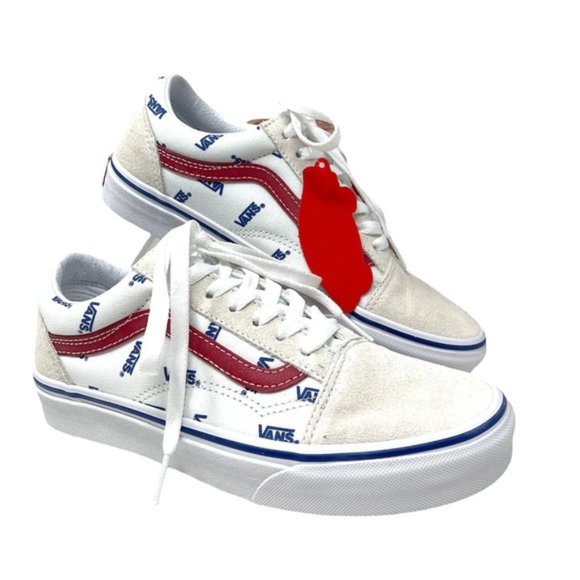 Vans Shoes - Vans Old Skool Shoes Women Size 7.5 Skate White Low Top Canvas Suede VN0A3WKT9M9